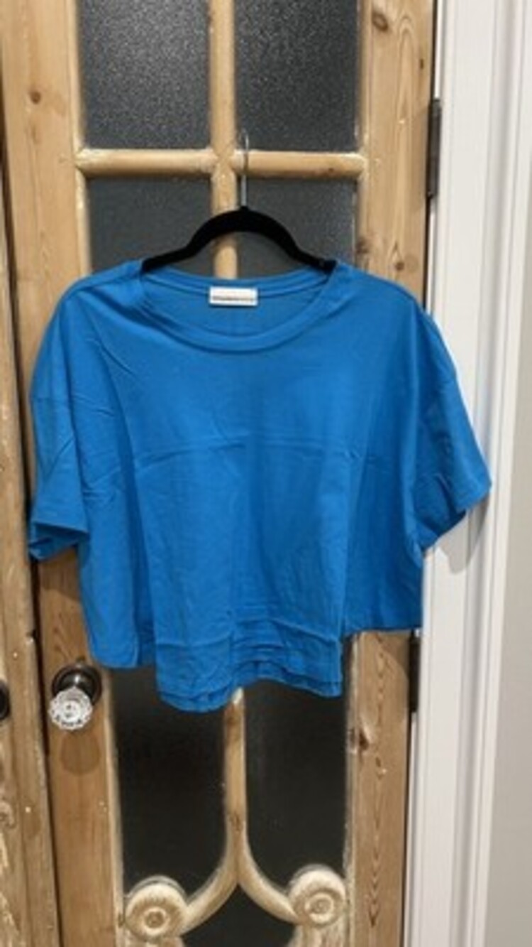 Zenana Cotton Slub Oversized Tee Women Casual Relaxed Fit Short Sleeve Deep Sky